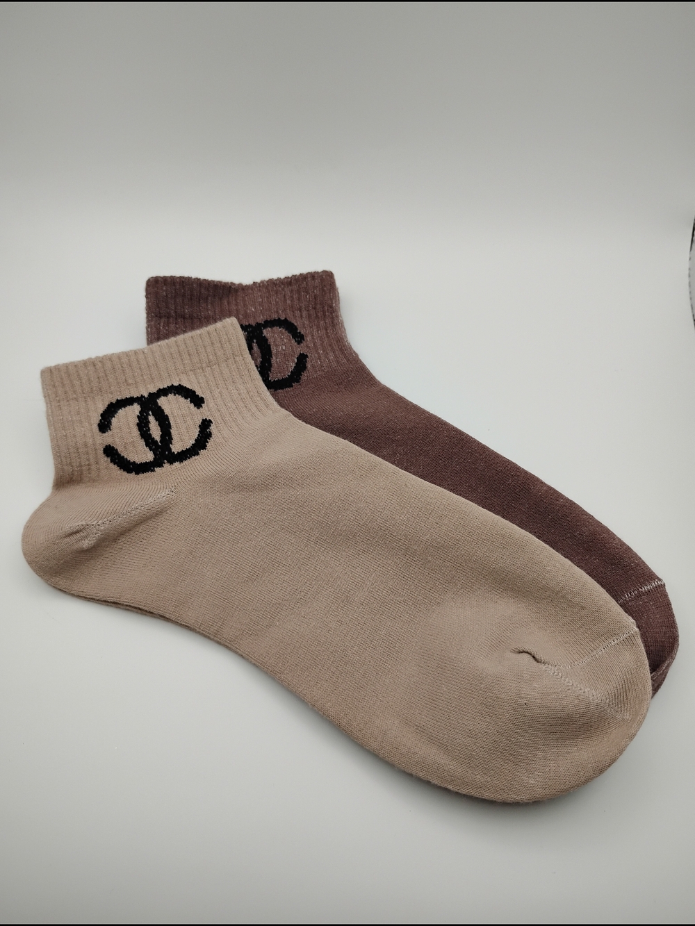 BNWOT Chanel Tan & Light Brown Ankle Socks